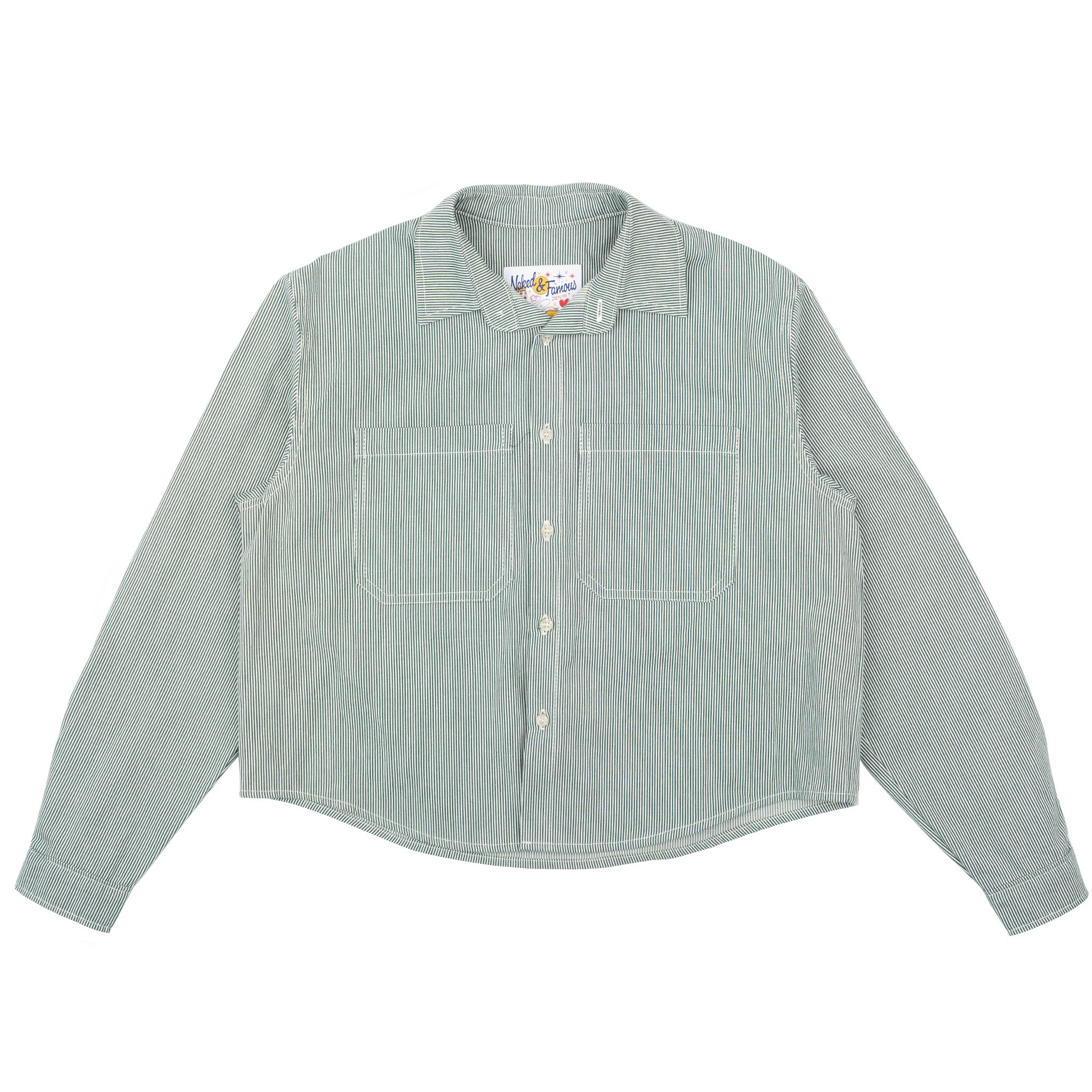 Princeton Shirt - Organic Hickory - Green by Naked & Famous Denim