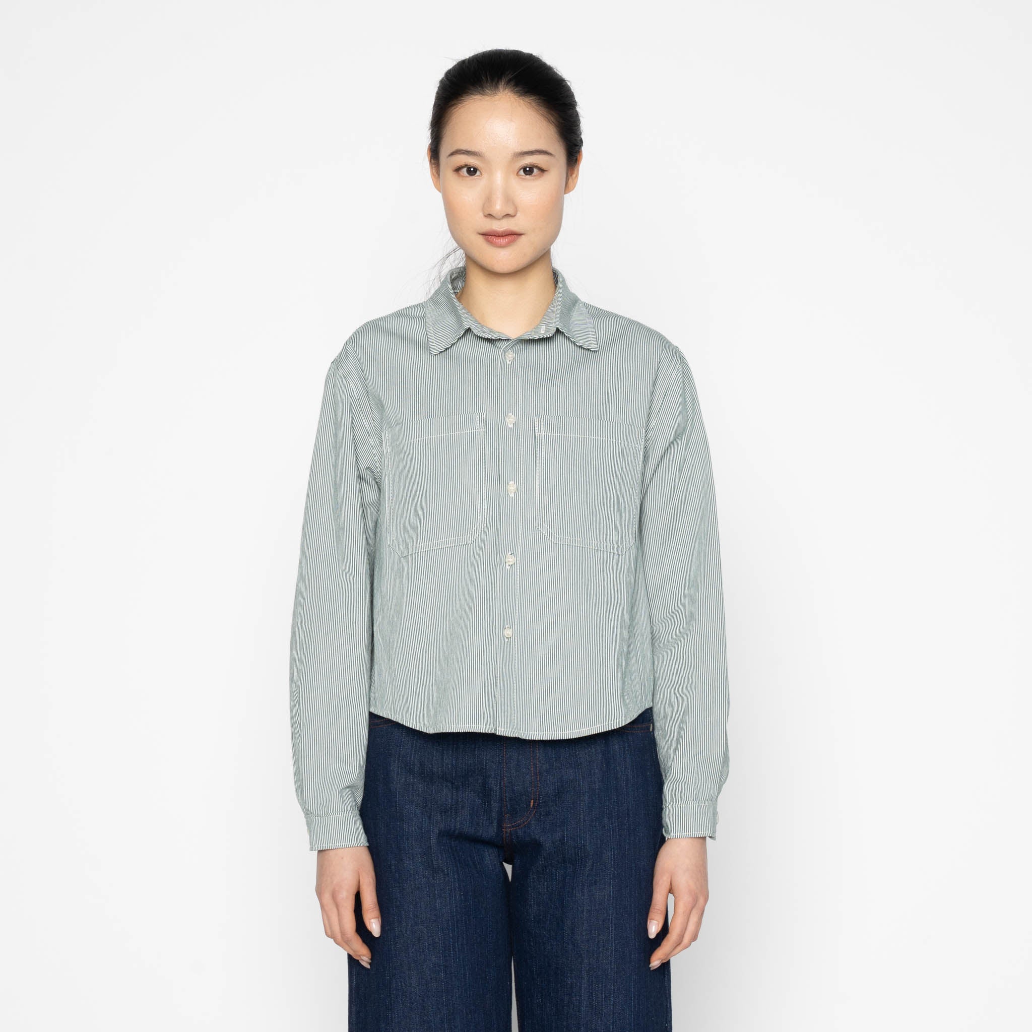 Princeton Shirt - Organic Hickory - Green by Naked & Famous Denim