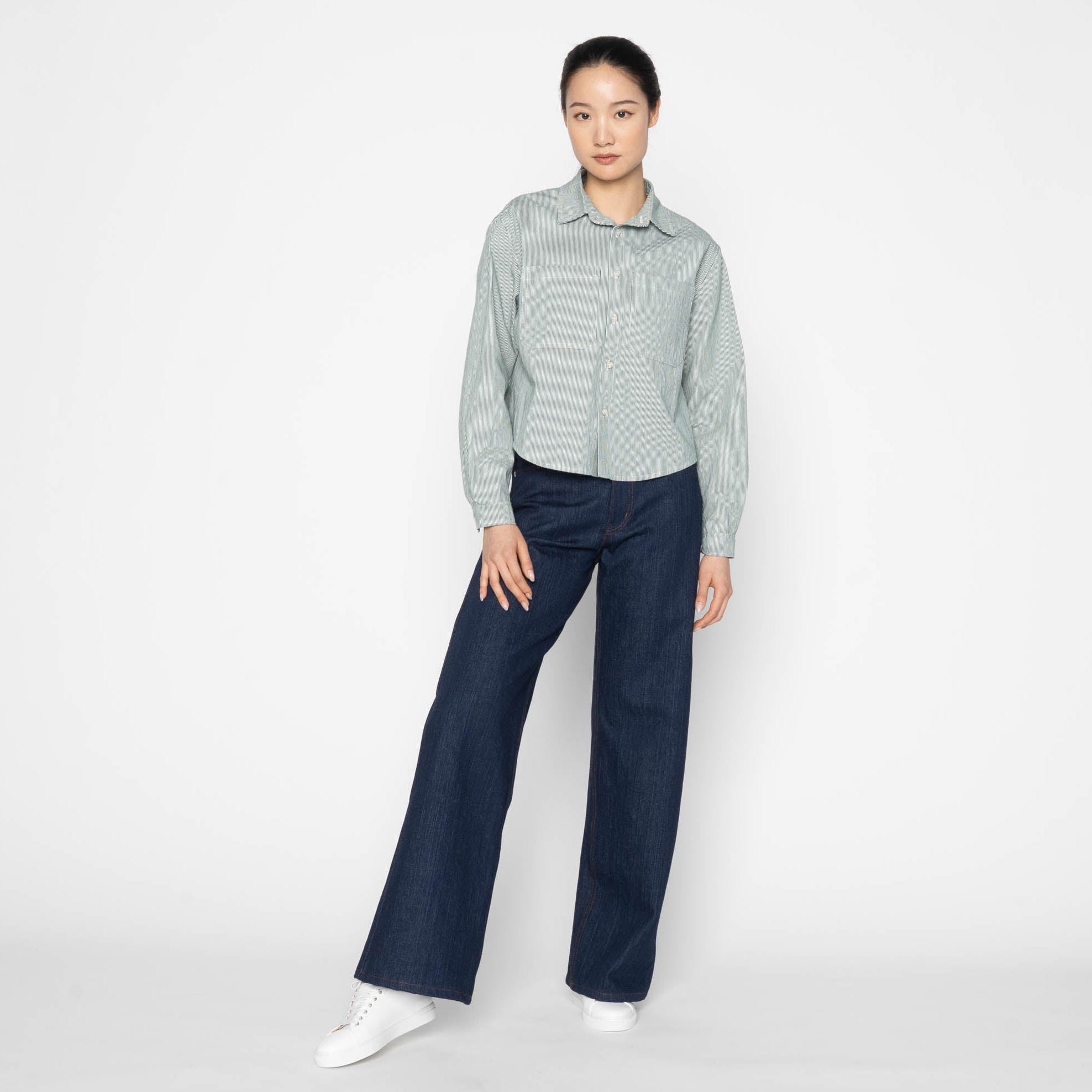 Princeton Shirt - Organic Hickory - Green by Naked & Famous Denim