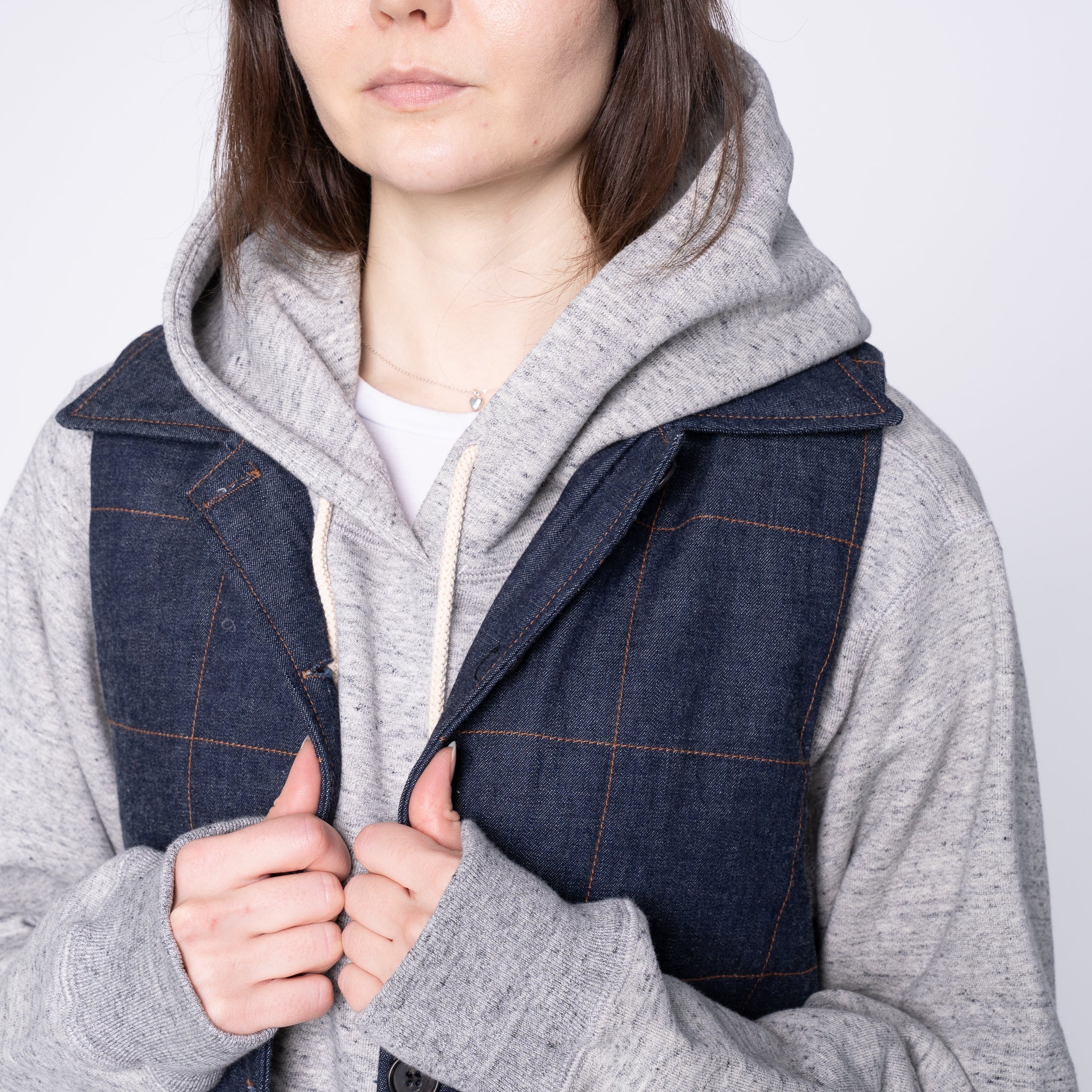 Quilted Vest - Slub Nep Rinsed - Indigo by Naked & Famous Denim