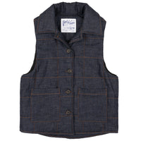 Quilted Vest - Slub Nep Rinsed - Indigo | Naked & Famous Denim