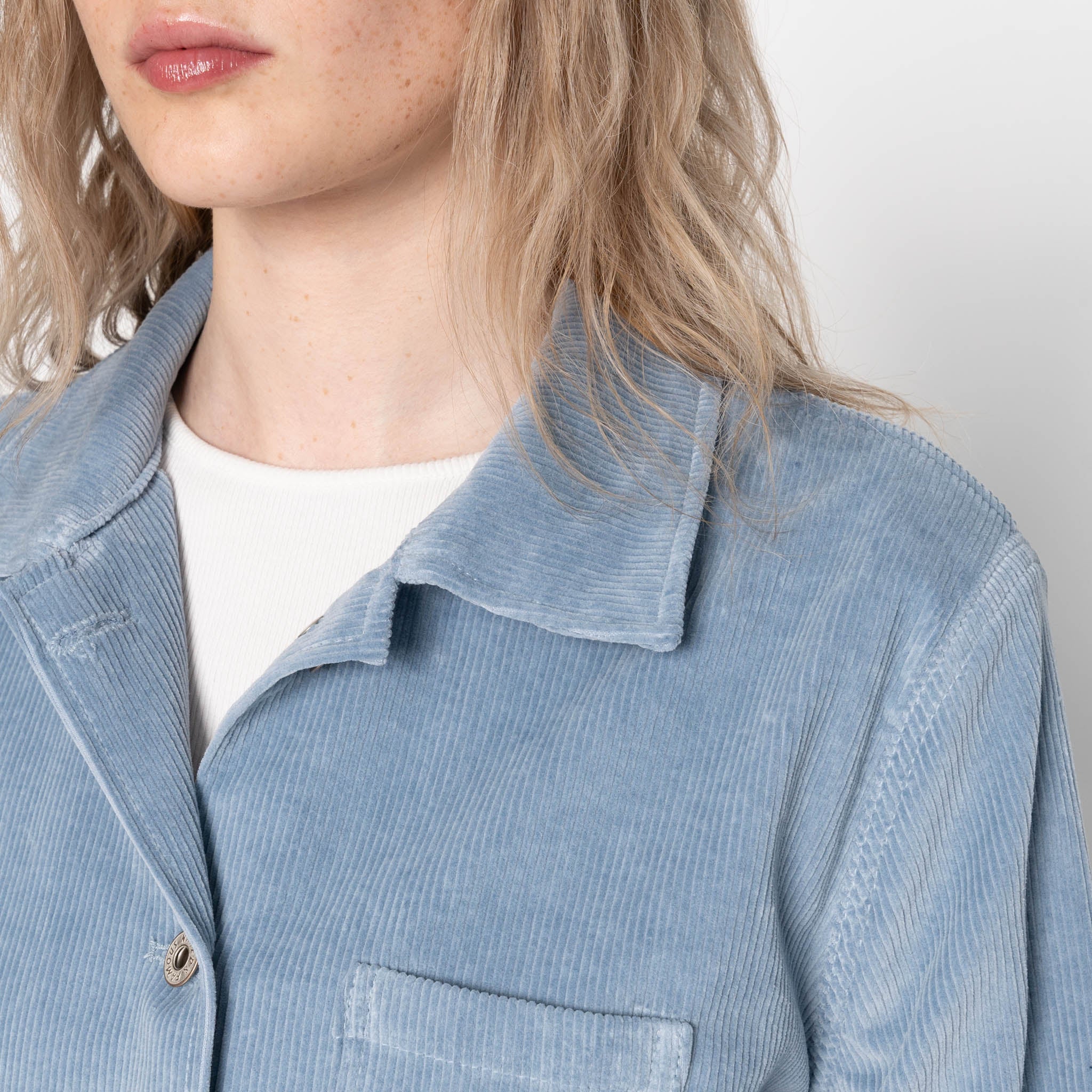 Gracie - Organic Faded Corduroy - Pale Indigo by Naked & Famous Denim
