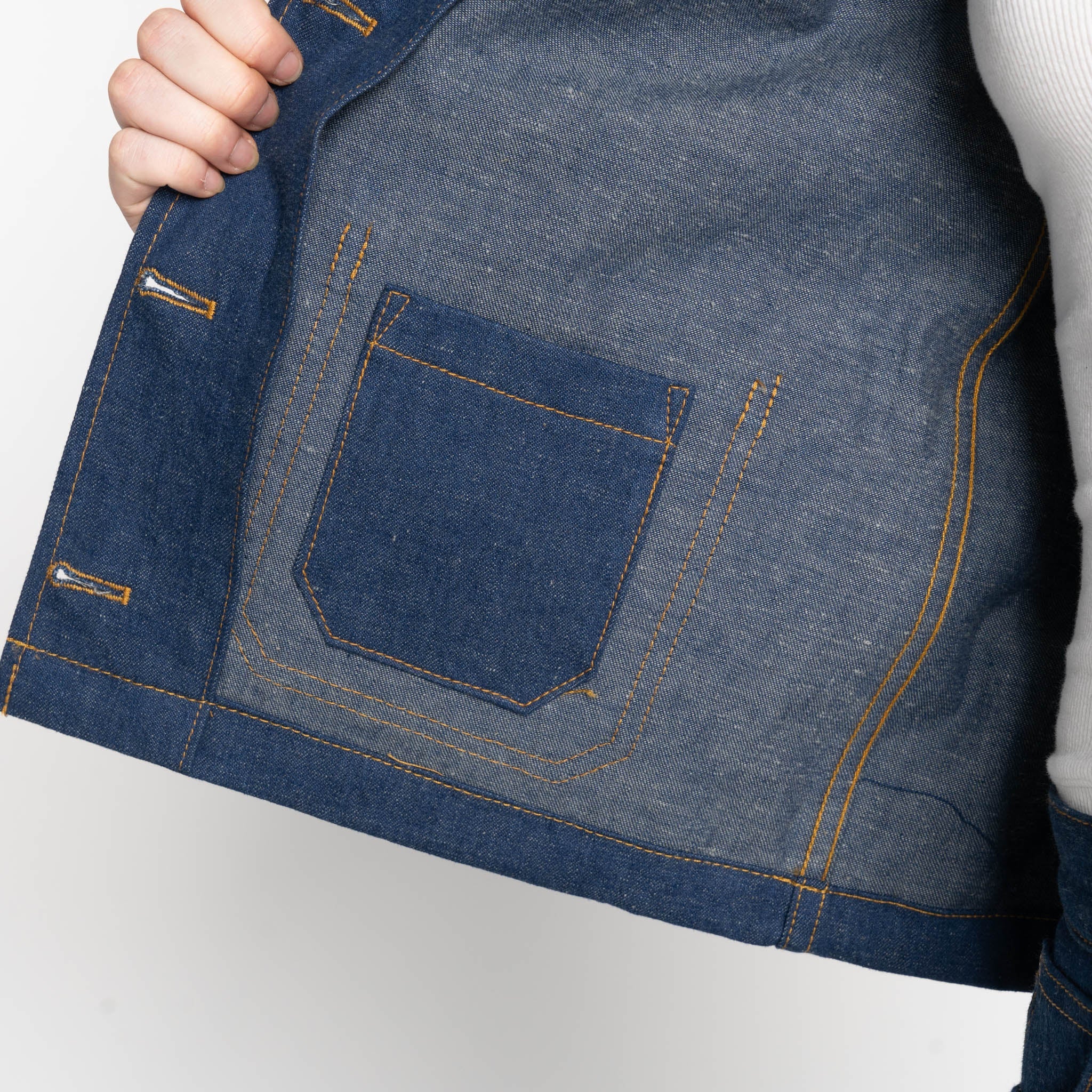 Gracie - 2x1 Dungaree Nep Denim - Mid Indigo by Naked & Famous Denim