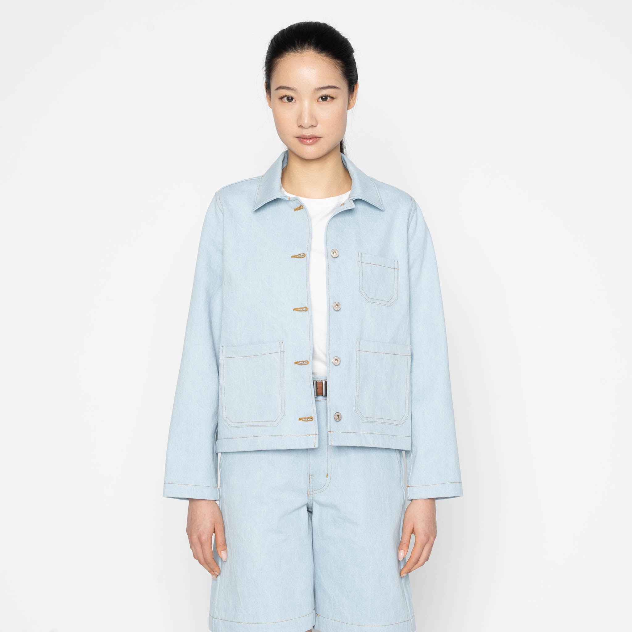 Gracie Jacket - Secret Agent - Bleach Blue by Naked & Famous Denim