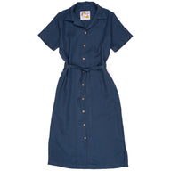 Aloha Dress - French Linen Fine Canvas - Blue by Naked & Famous Denim