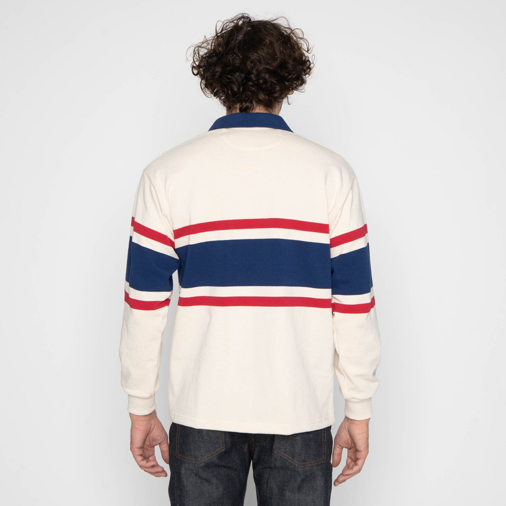Classic Rugby Jersey - Ivory/Dark Red/Deep Blue by Barbarian