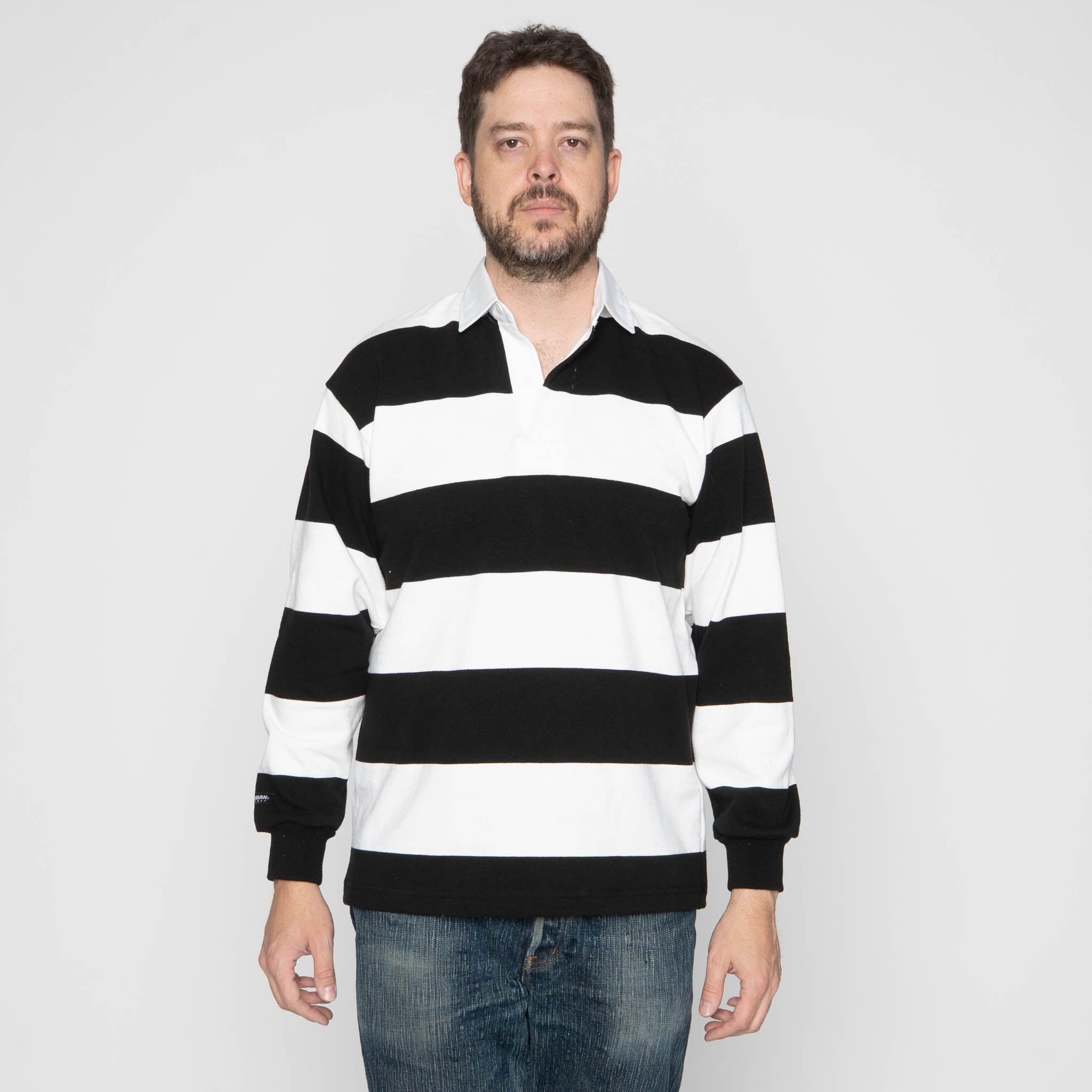 Classic Rugby Jersey - White/Black by Barbarian