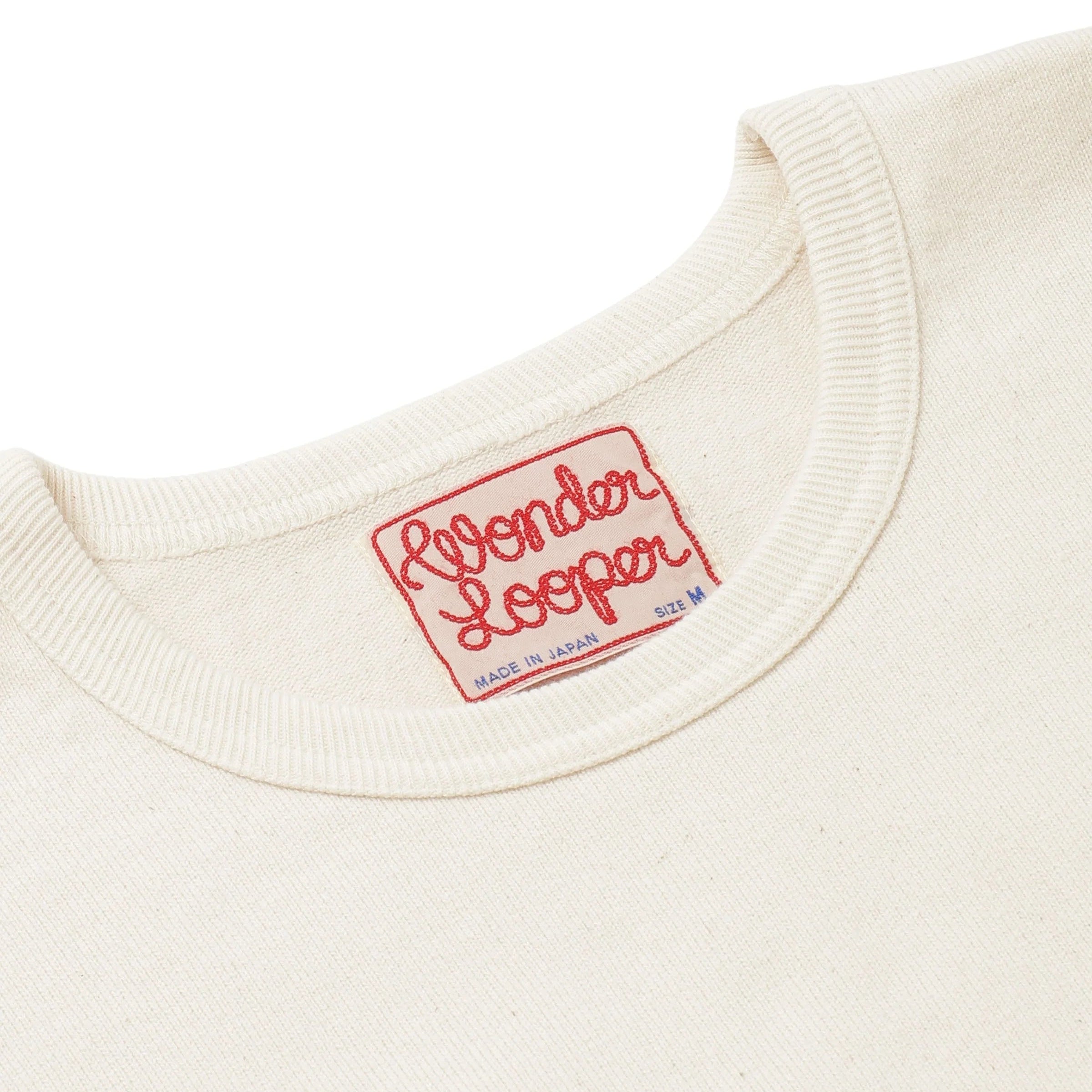 Crewneck T-shirt - Double Heavyweight- Ecru by Wonder Looper