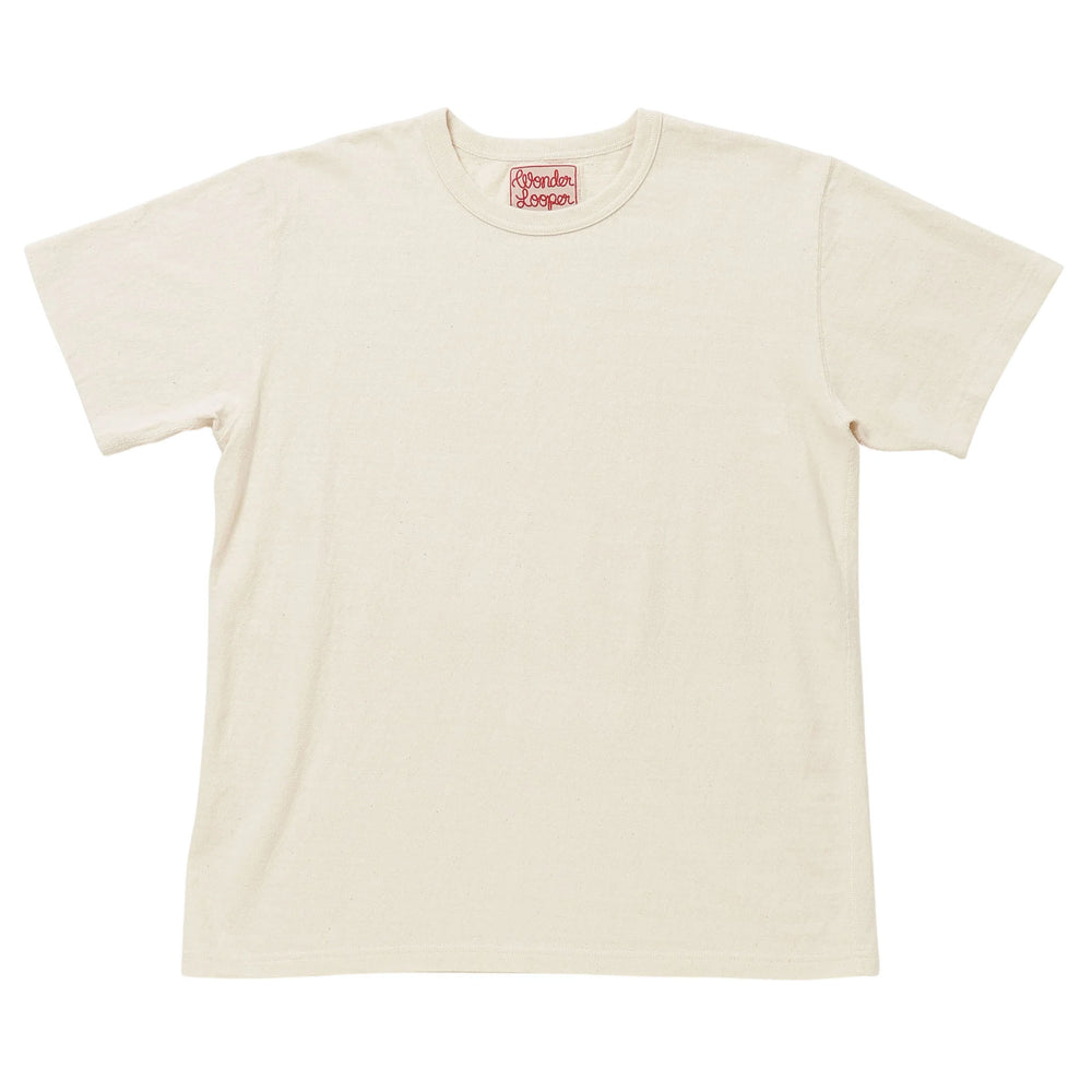 Crewneck T-shirt - ELS Recycled Cotton Slub - Ecru by Wonder Looper