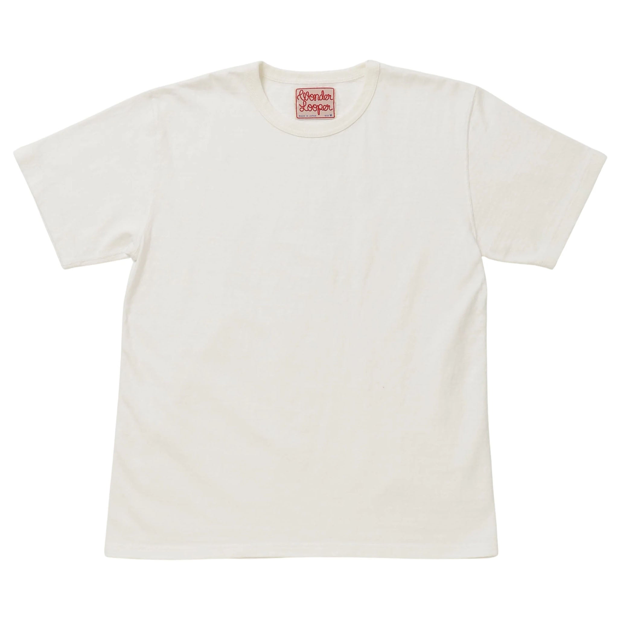 Crewneck T-shirt - ELS Recycled Cotton Slub - White by Wonder Looper