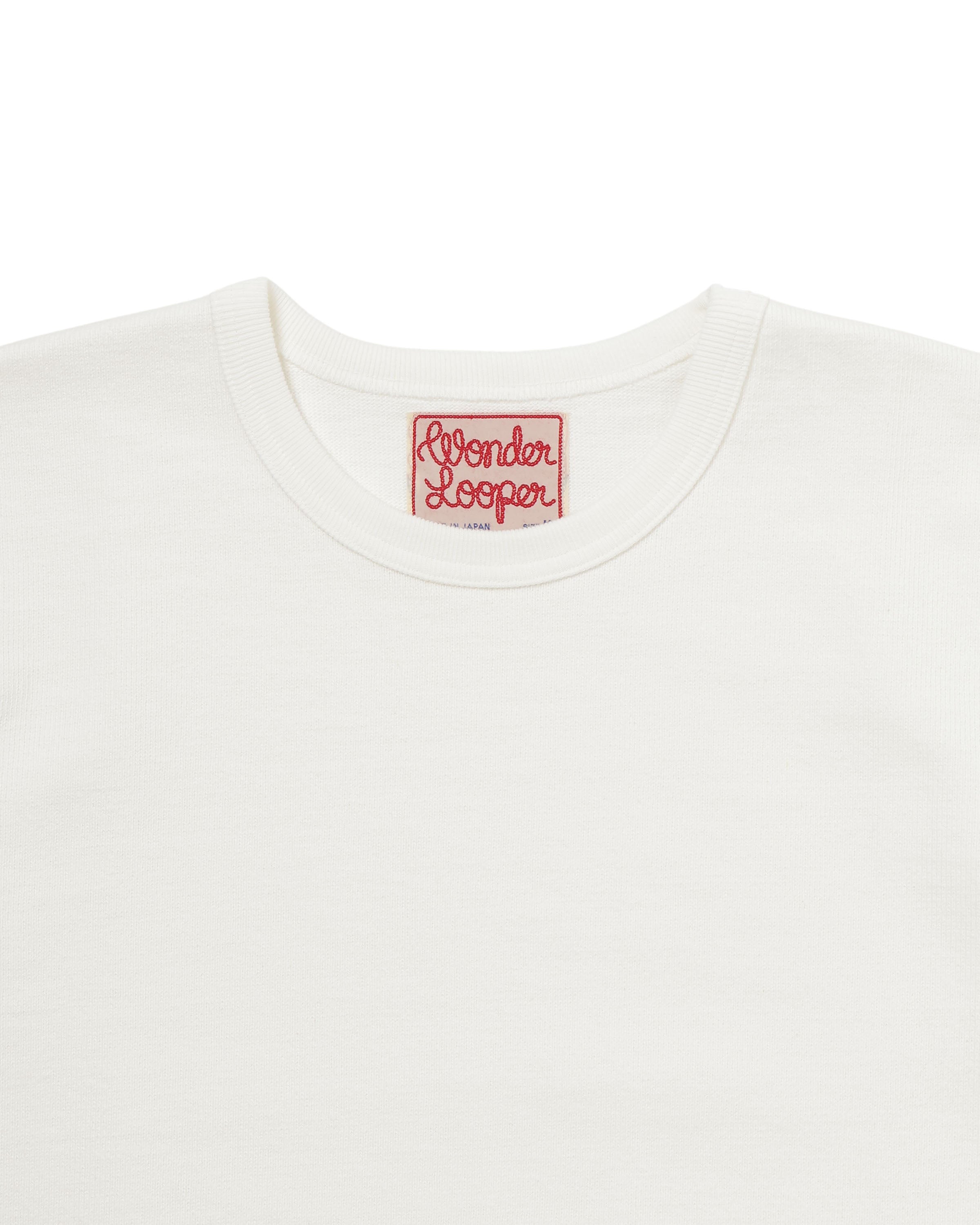 Crewneck T-shirt - Triple Heavyweight Tsuriami - White by Wonder Looper