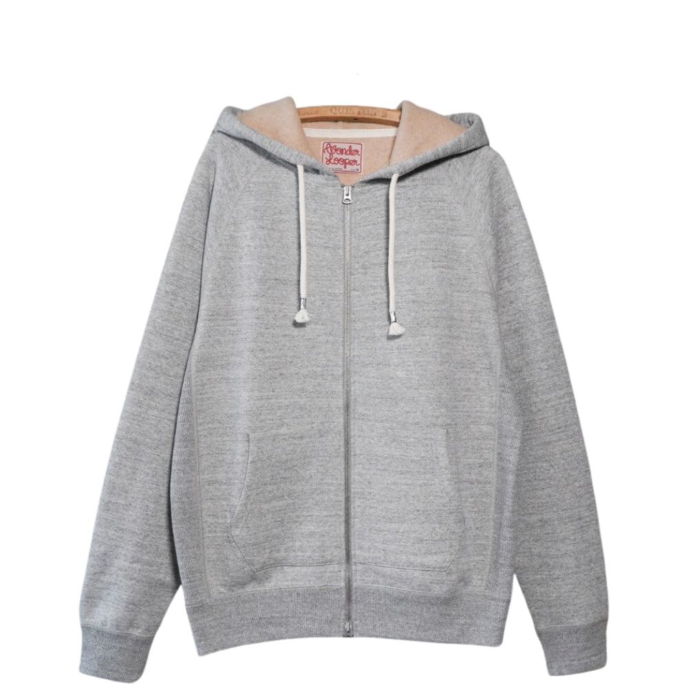Zip Hoodie - Fleeced Foxfibre® - Heather Grey by Wonder Looper