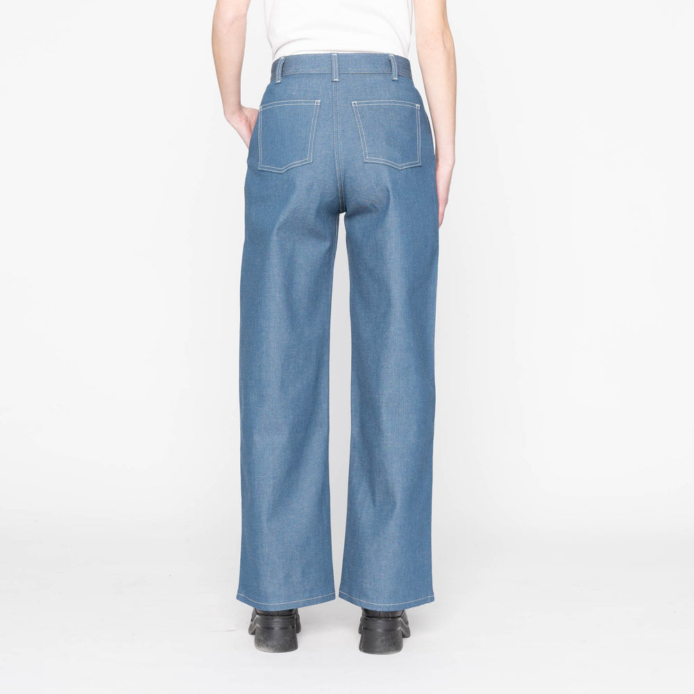 Maudie - Antique Blue Denim Stretch - Antique Blue by Naked & Famous Denim