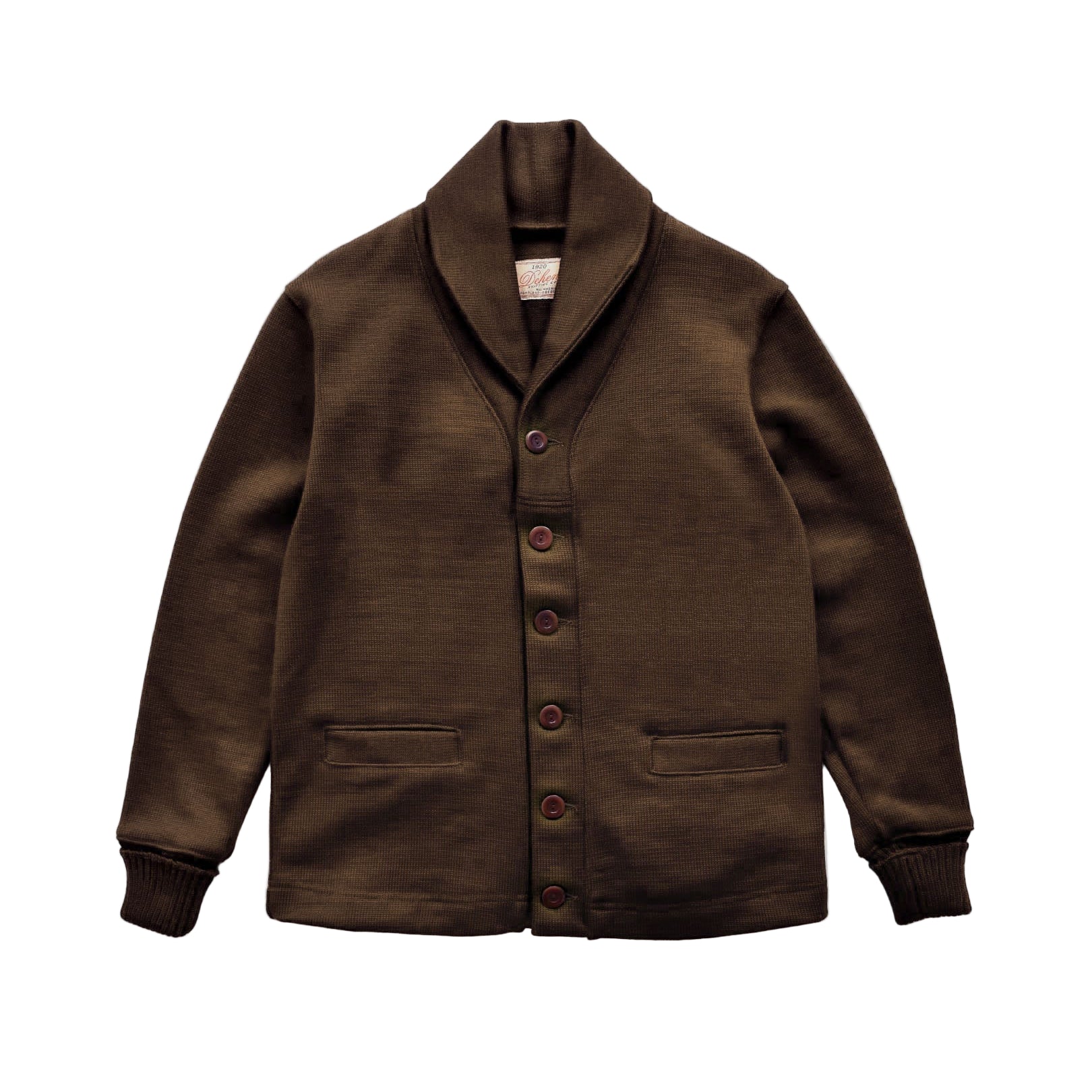 Shawl Sweater Coat - Brown Wool by Dehen 1920