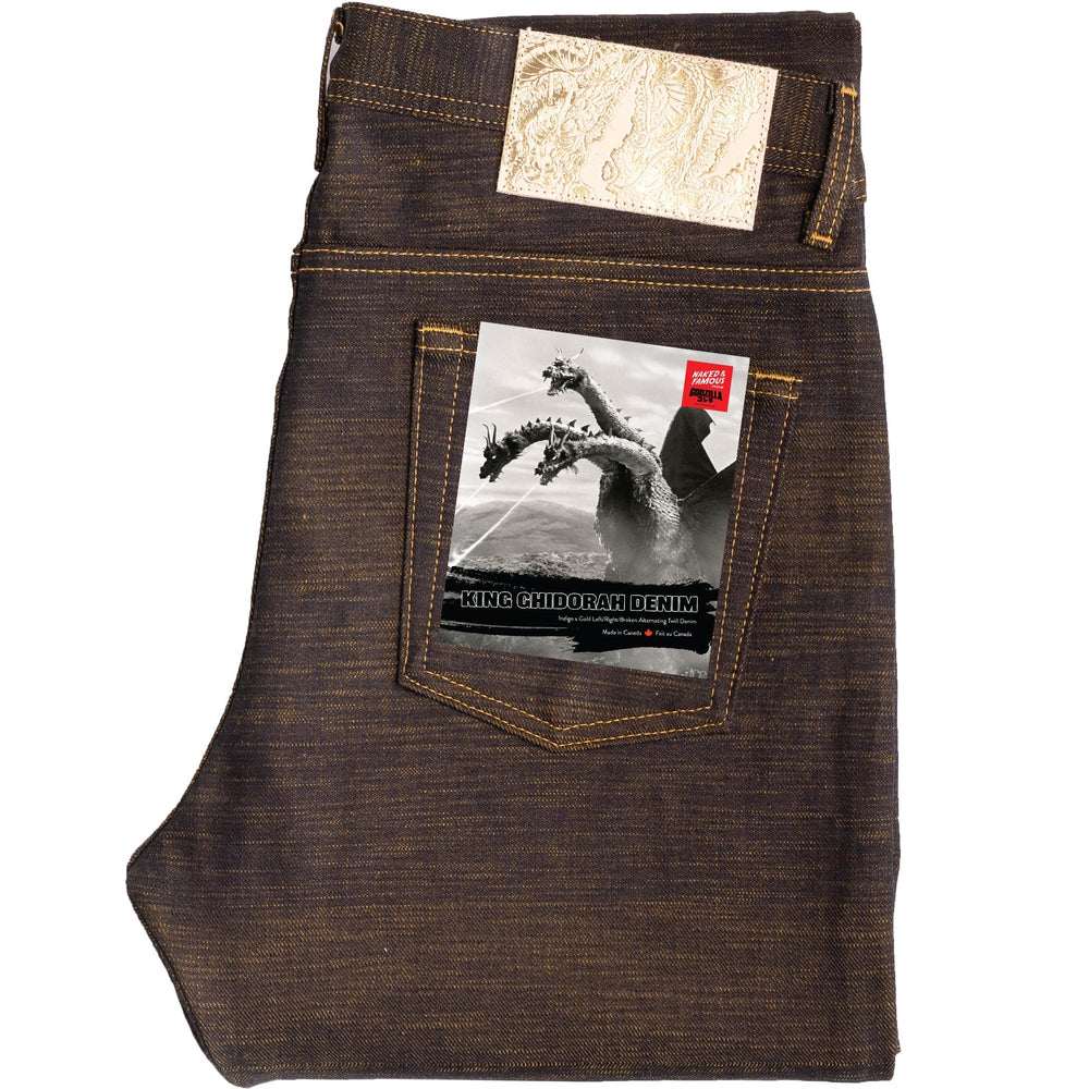 Weird Guy - King Ghidorah: The Three-Headed Monster Denim by Naked & Famous Denim