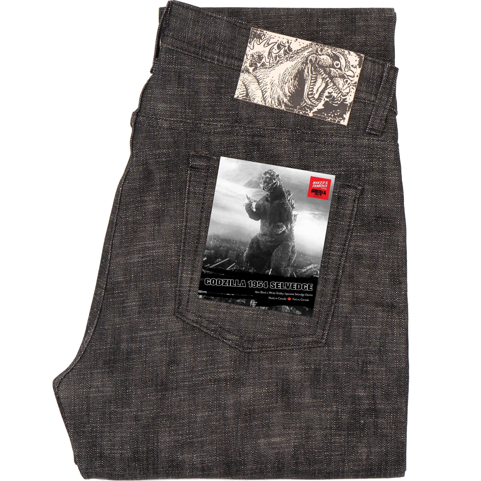 Weird Guy - 1954 Godzilla Selvedge - Black by Naked & Famous Denim