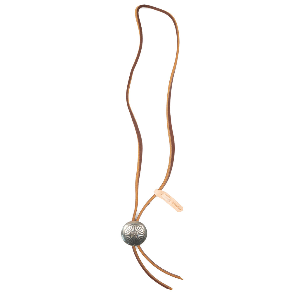 Leather Bolo Tie with Concho - Brown by Yuketen