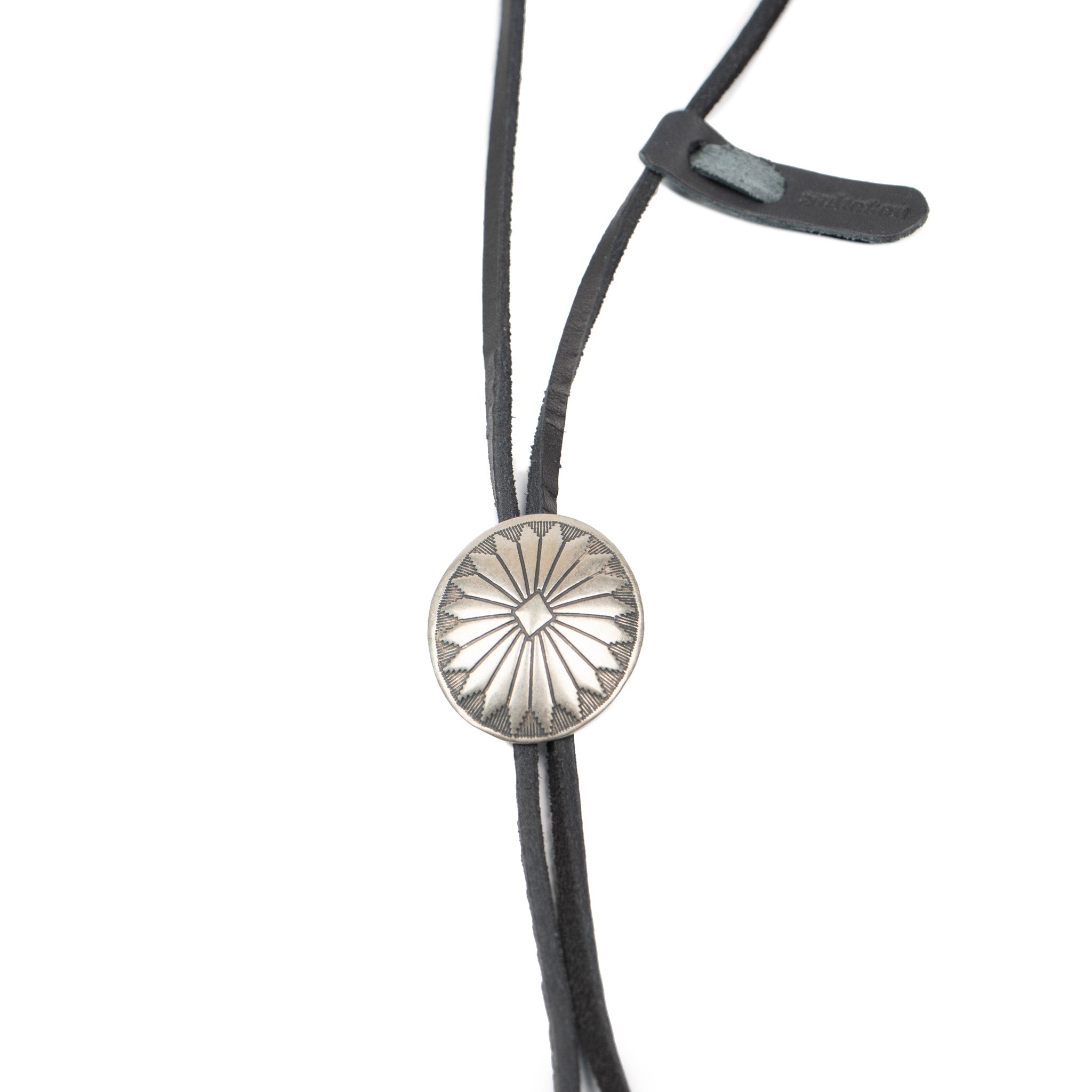 Leather Bolo Tie with 1 1/4" Concho - Black by Yuketen