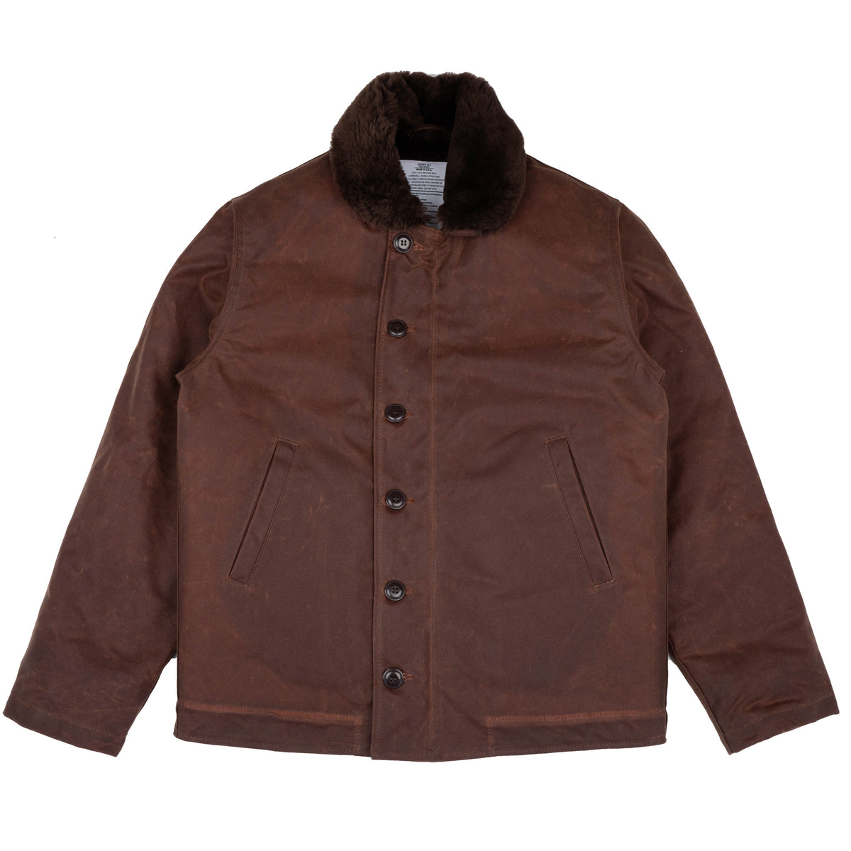 N-1 Deck Jacket - Waxed Canvas - Fig/Brown by Dehen 1920