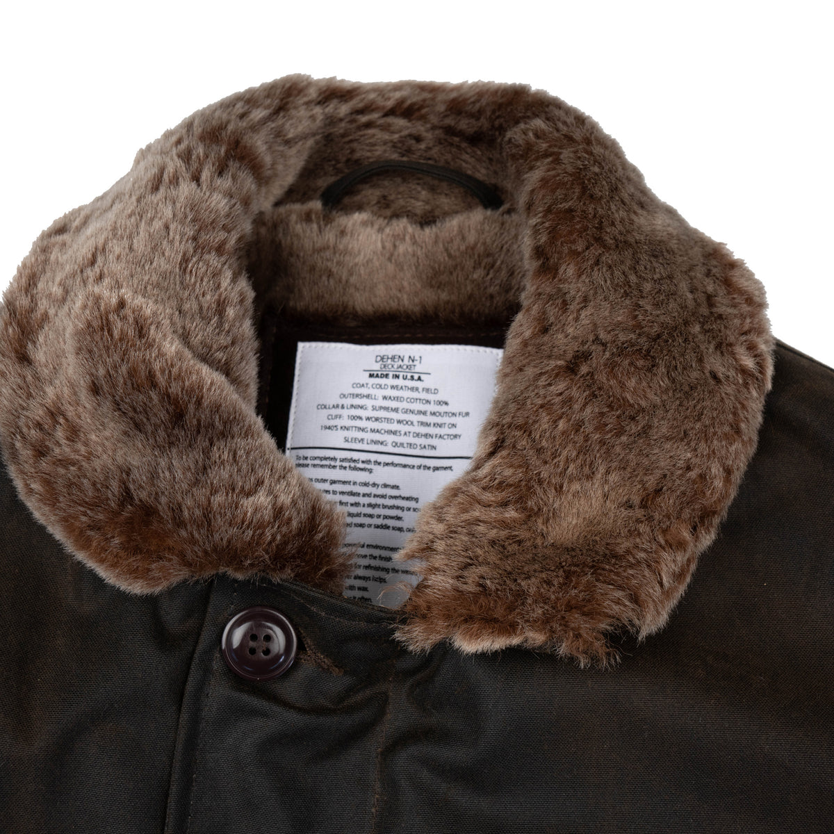 N-1 Deck Jacket - Waxed Canvas - Fossil/Brown by Dehen 1920