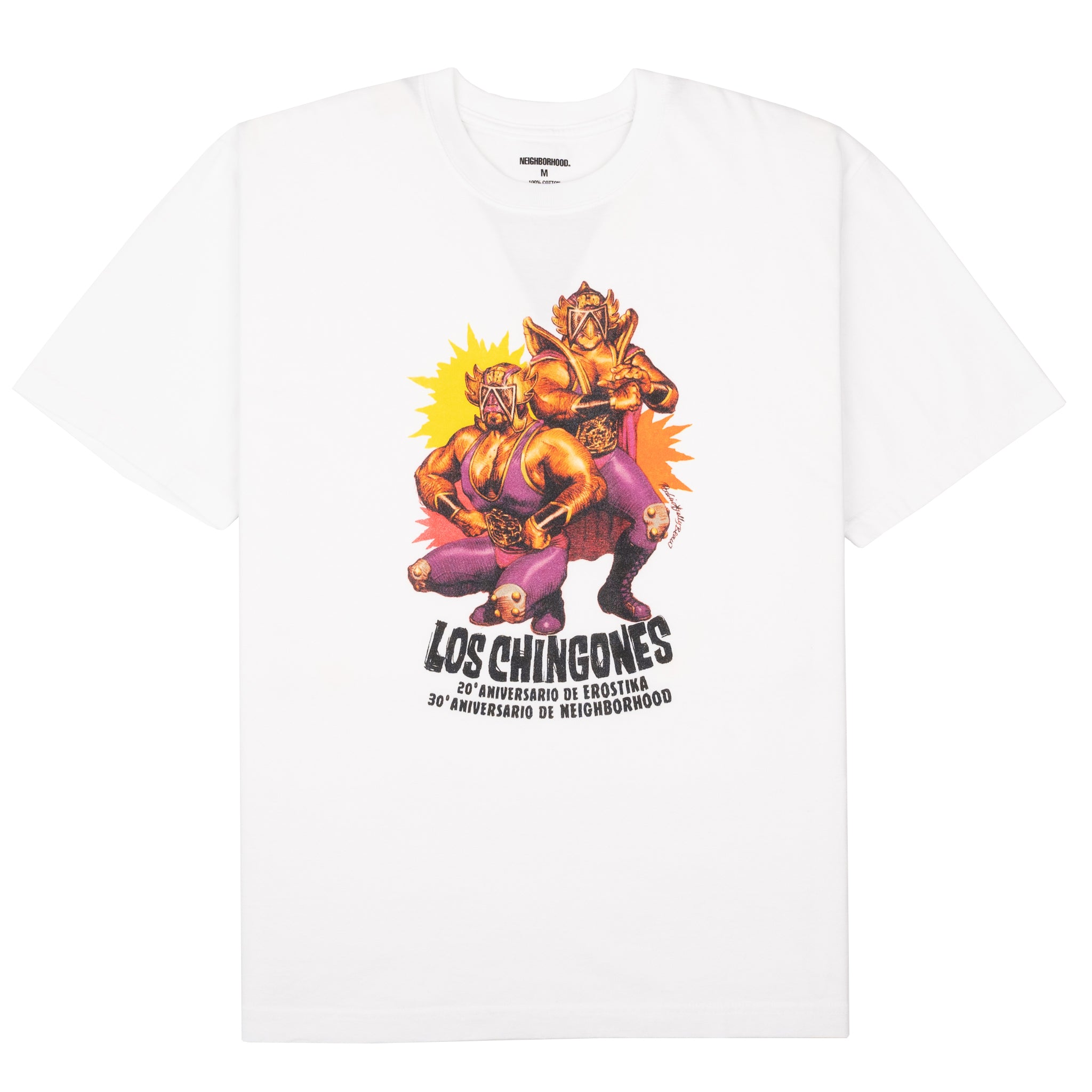 Neighborhood x Erostika Los Chingones Tee - Wrestlers - White by Erostika by Rockin'Jelly Bean