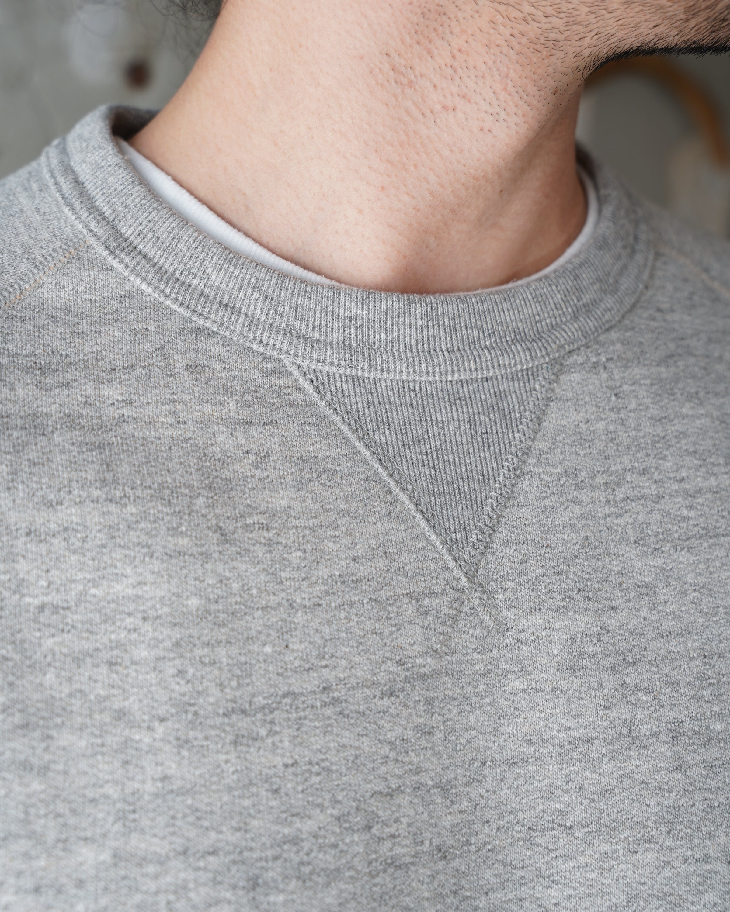 Pullover Crewneck - Fleeced Foxfibre® - Heather Grey by Wonder Looper