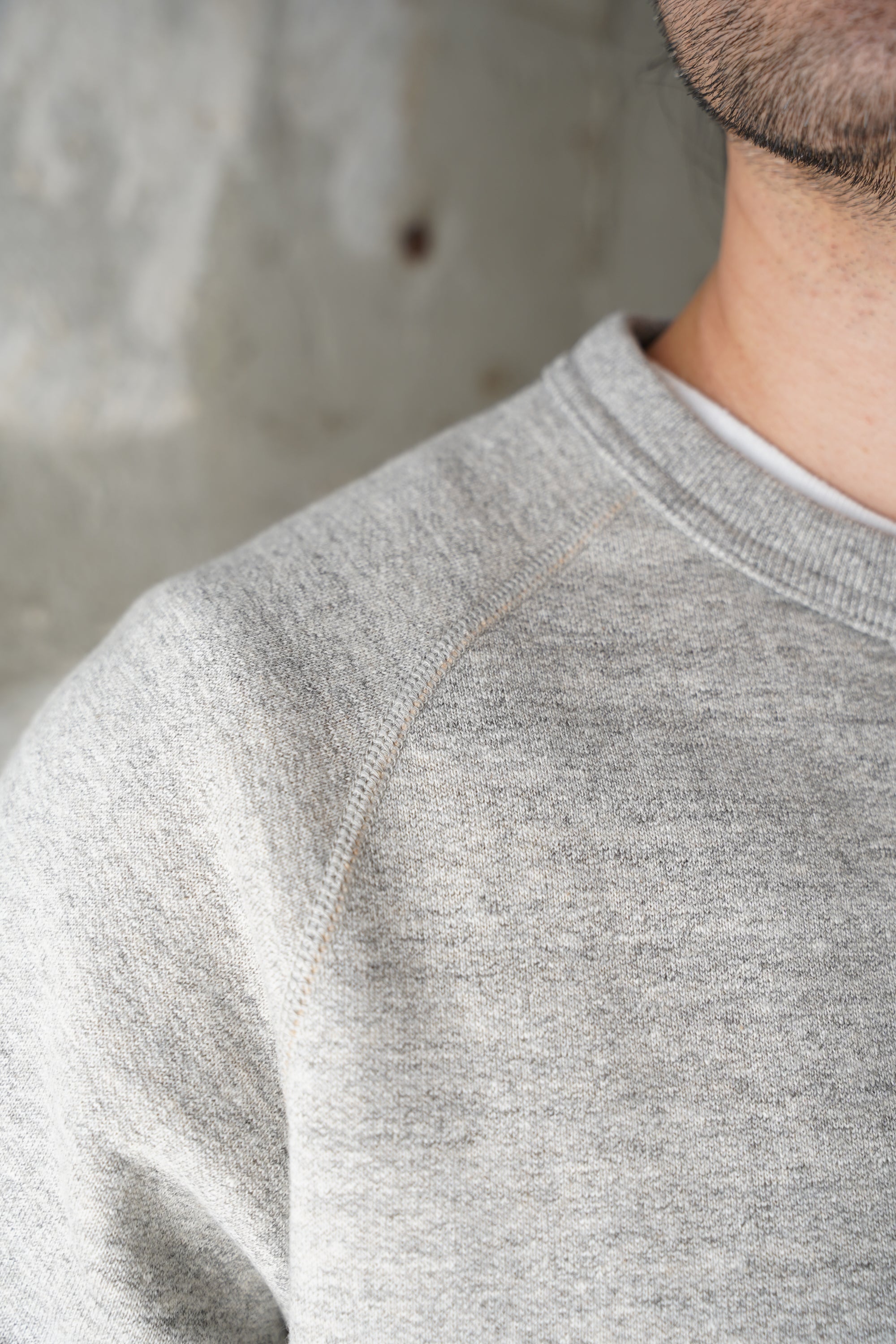 Pullover Crewneck - Fleeced Foxfibre® - Heather Grey by Wonder Looper