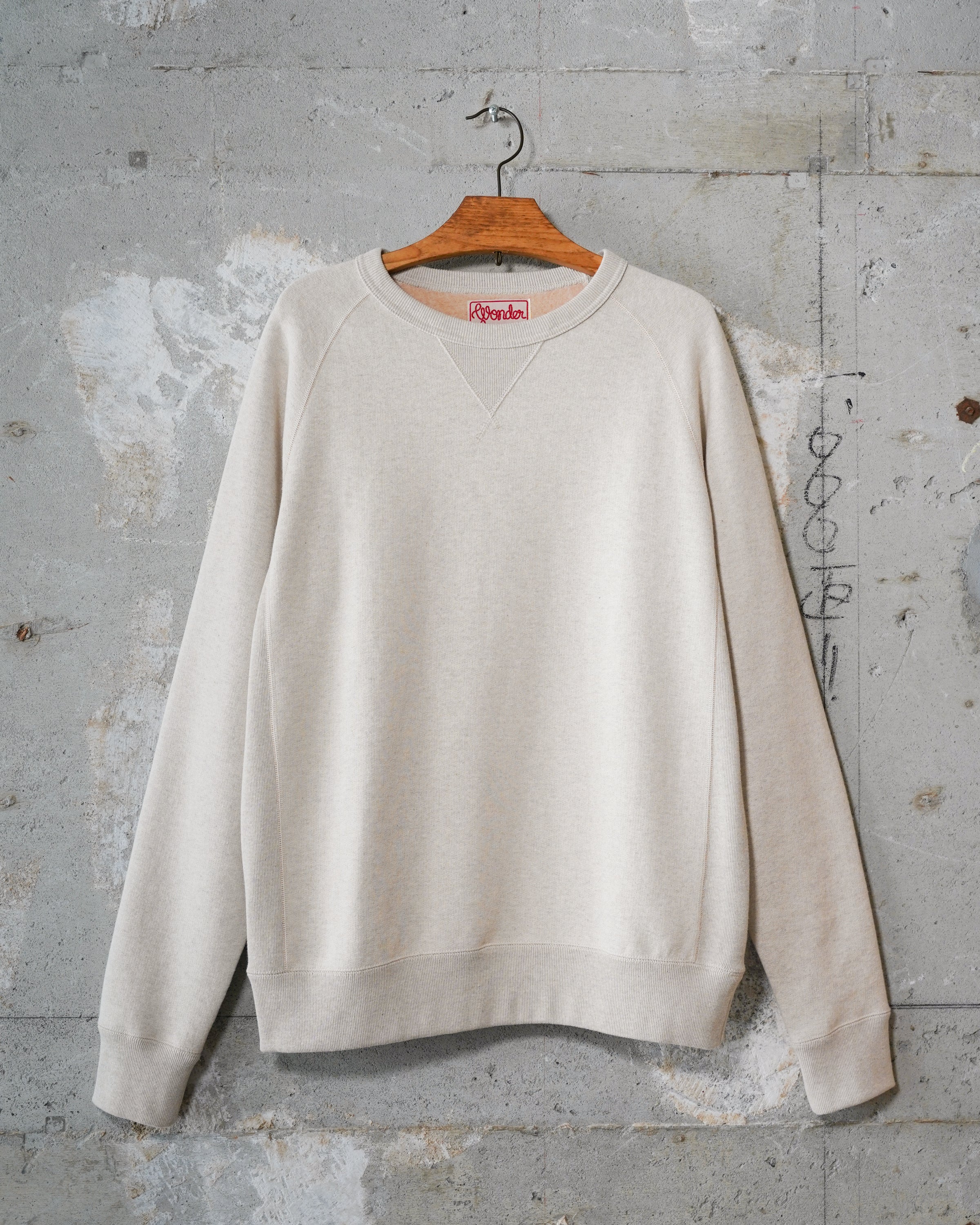 Pullover Crewneck - Fleeced Foxfibre® - Oatmeal by Wonder Looper