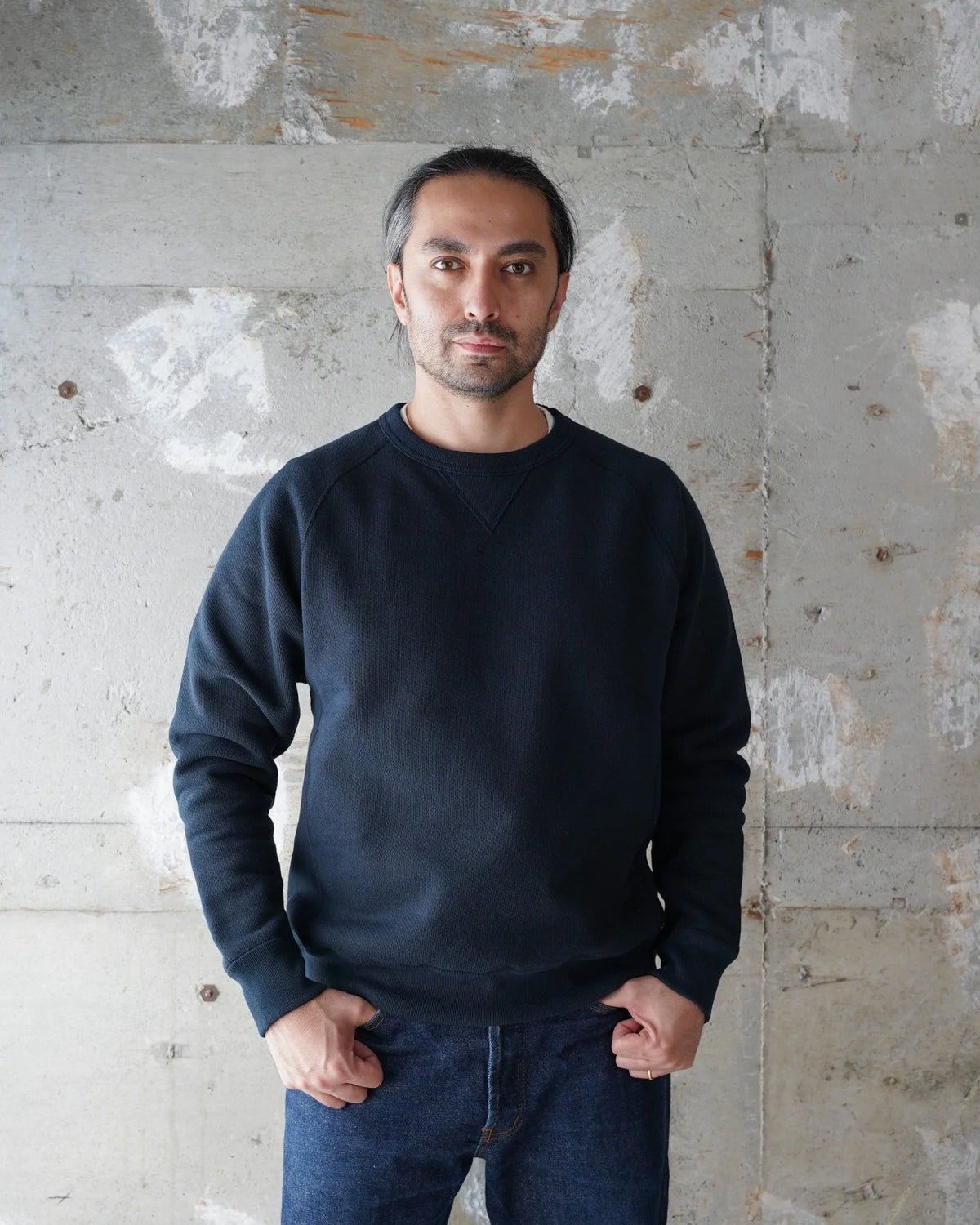 Pullover Crewneck - Double Heavyweight - Navy by Wonder Looper