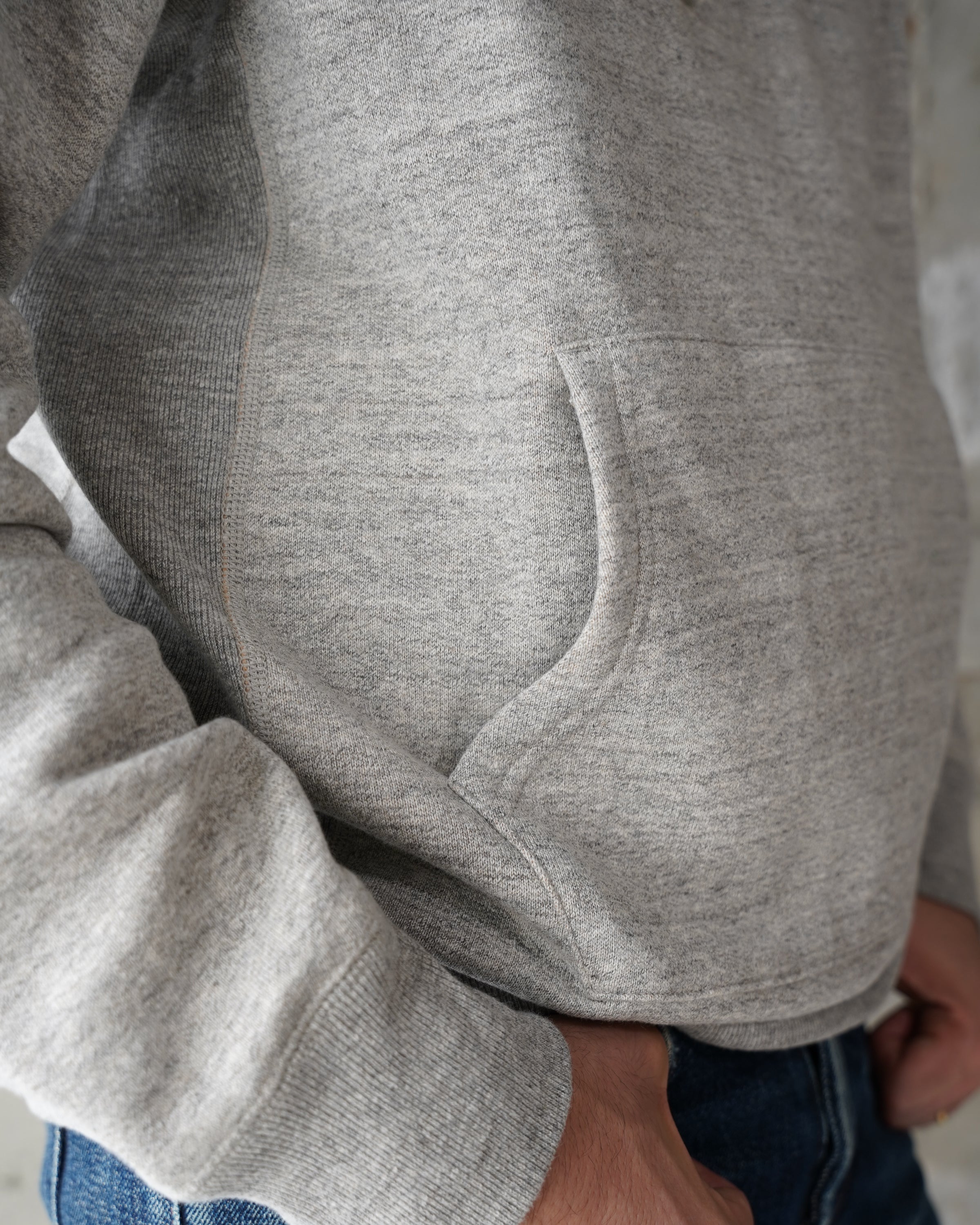 Pullover Hoodie - Fleeced Foxfibre® - Heather Grey by Wonder Looper
