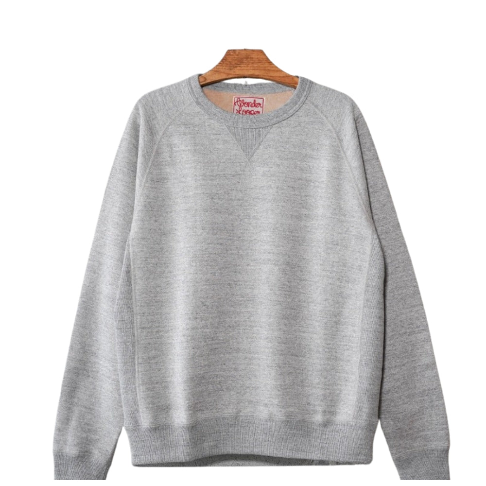 Pullover Crewneck - Fleeced Foxfibre® - Heather Grey by Wonder Looper