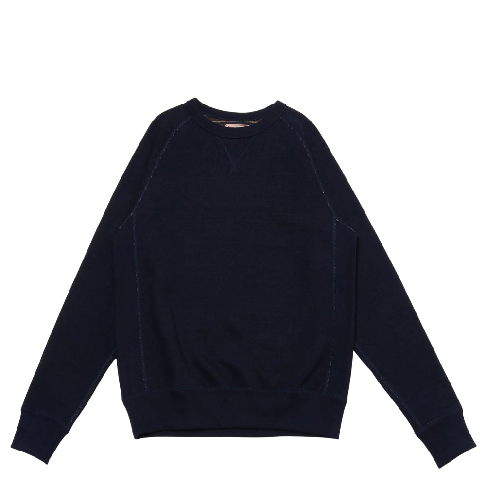 Pullover Crewneck - Real Indigo Blanket Striped French Terry by Wonder Looper