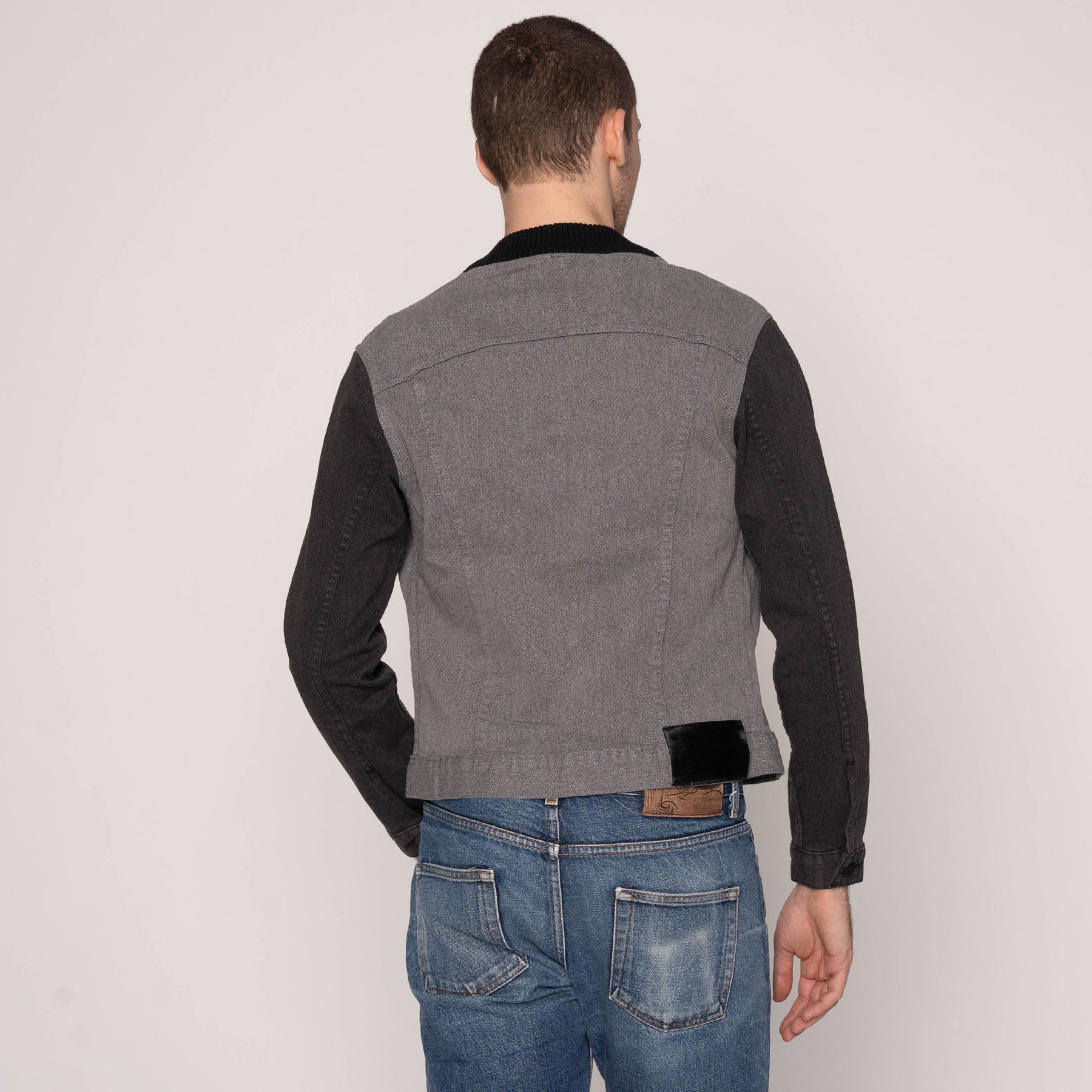 Color Block Denim Jacket - Black/Grey by Westbrook X Barneys New York