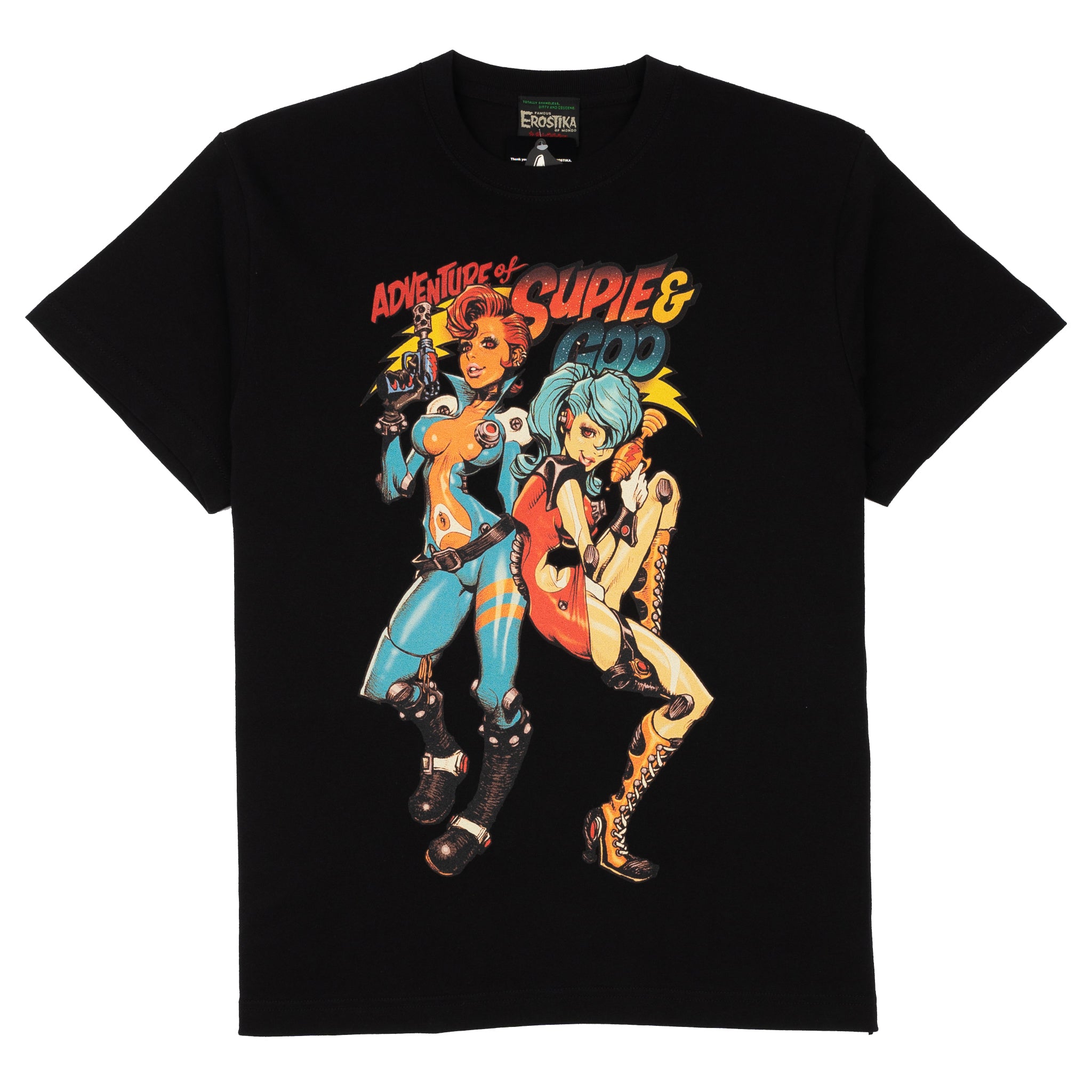 Adventure of Supie & Goo T-shirt - Black by Erostika by Rockin'Jelly Bean