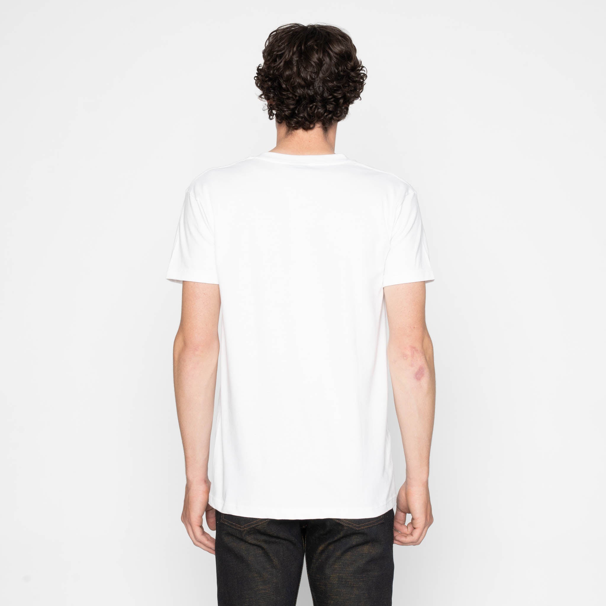 Pocket Tee - White + Linen Animals - Green by Naked & Famous Denim