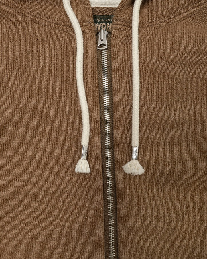 Zip Hoodie - Iron Mordant FoxFibre® Double Heavyweight French Terry by Wonder Looper