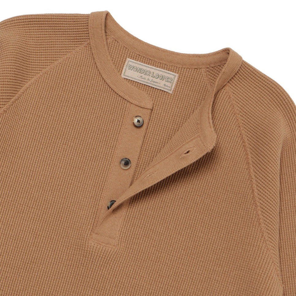 Henley - Foxfibre® Heavyweight Waffle -Coyote 70 by Wonder Looper