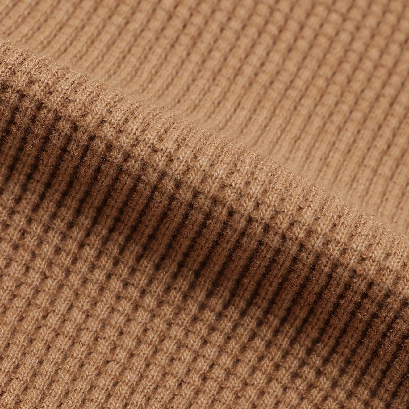 Henley - Foxfibre® Heavyweight Waffle -Coyote 70 by Wonder Looper