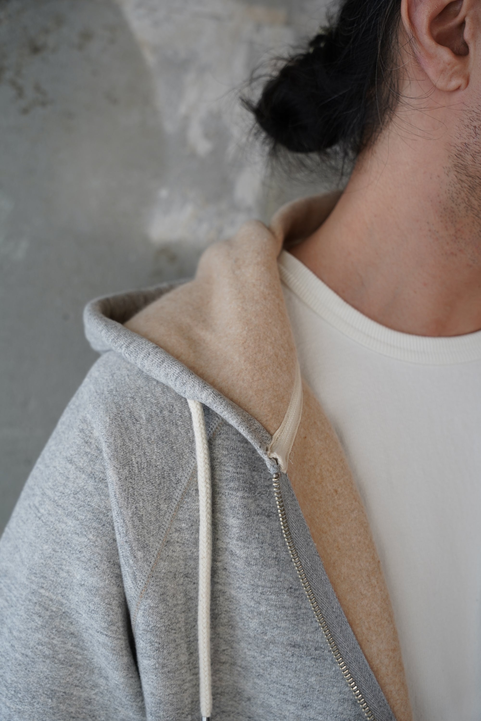 Zip Hoodie - Fleeced Foxfibre® - Heather Grey by Wonder Looper