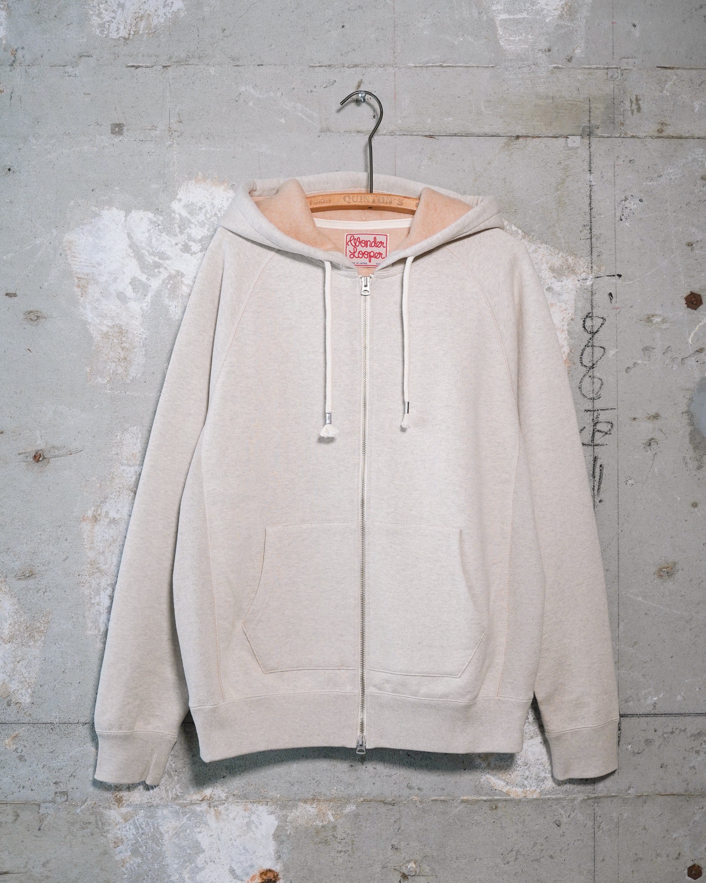 Zip Hoodie - Fleeced Foxfibre® - Oatmeal by Wonder Looper