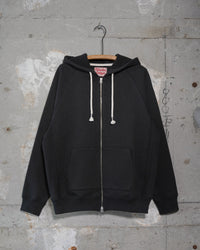 Zip Hoodie - 701gsm Double Heavyweight French Terry - Sumi Black