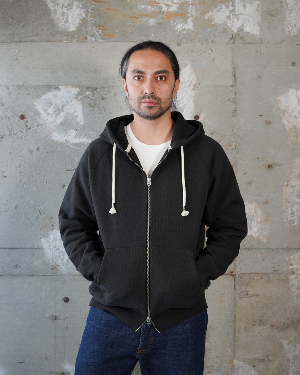 Zip Hoodie - 876gsm Double Heavyweight French Terry - Sumi Black by Wonder Looper