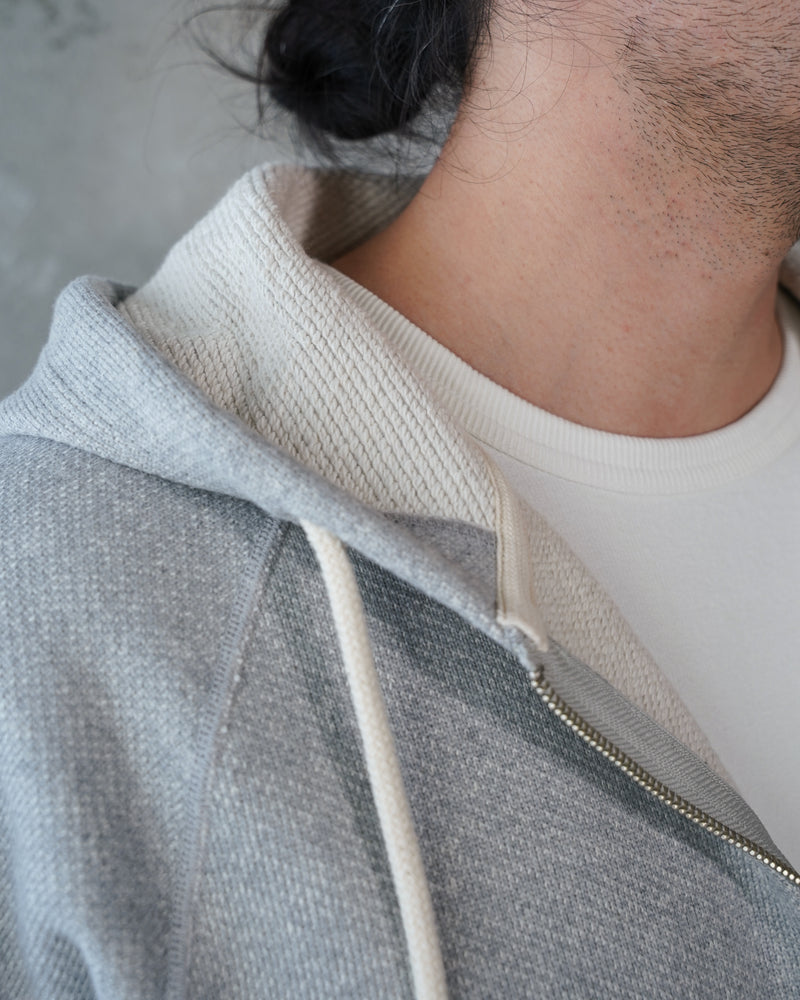 Zip Hoodie - 876gsm Double Heavyweight French Terry - Heather Grey