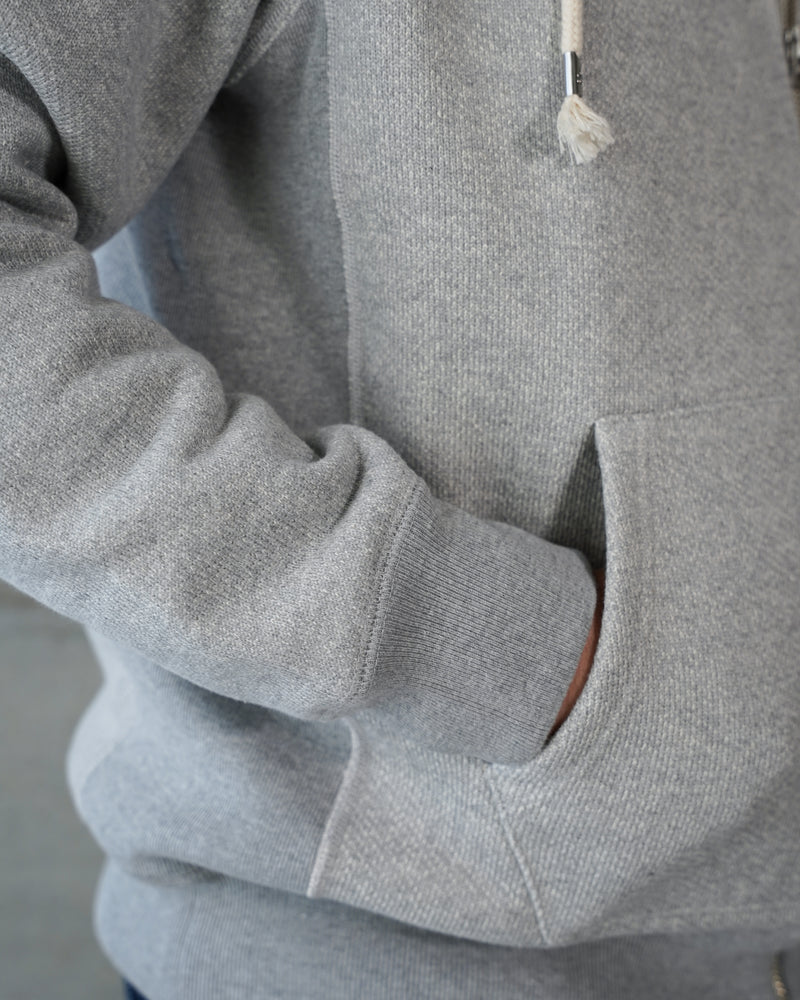 Zip Hoodie - 876gsm Double Heavyweight French Terry - Heather Grey