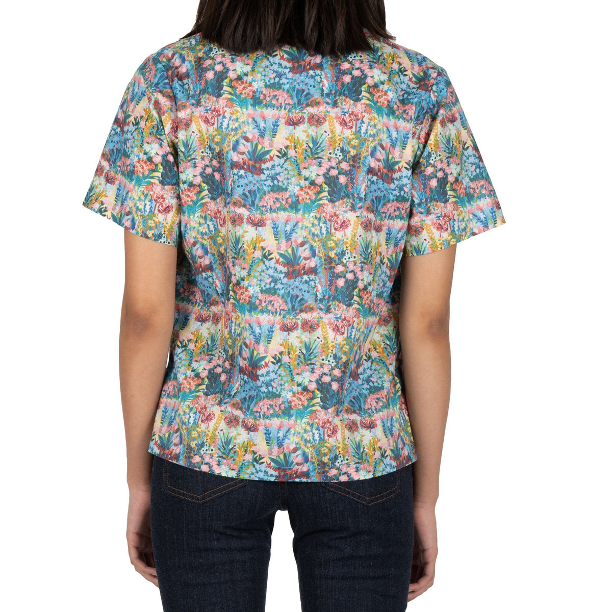 Chemise à col camp - Peinture de fleurs - Multi couleur