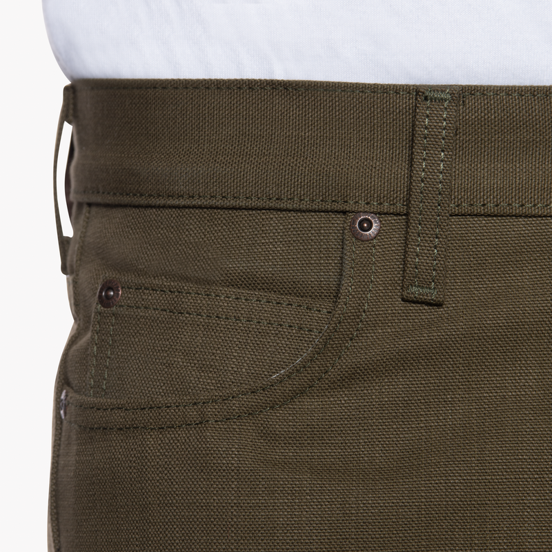 Super Guy - Raw Cotton Canvas - Olive | Naked & Famous Denim