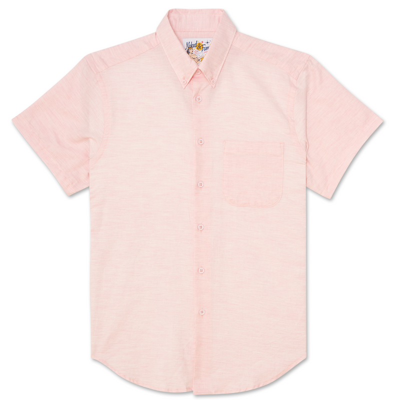 Short Sleeve Easy Shirt - Organic Cotton Twill - Pink