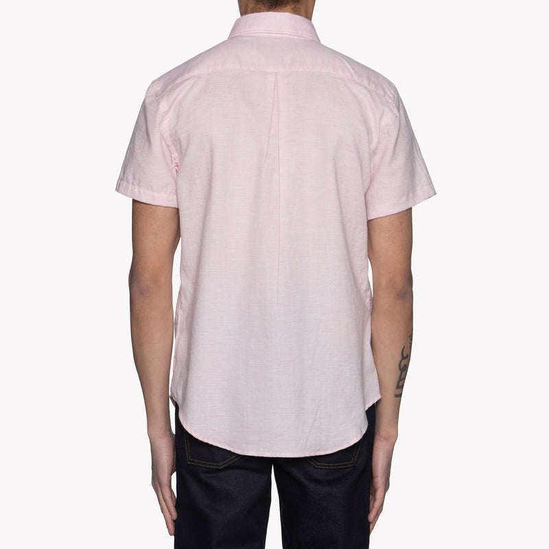 Short Sleeve Easy Shirt - Organic Cotton Twill - Pink | Naked & Famous Denim
