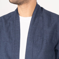 Kimono Shirt - Linen Cotton Nep - Navy | Naked & Famous Denim
