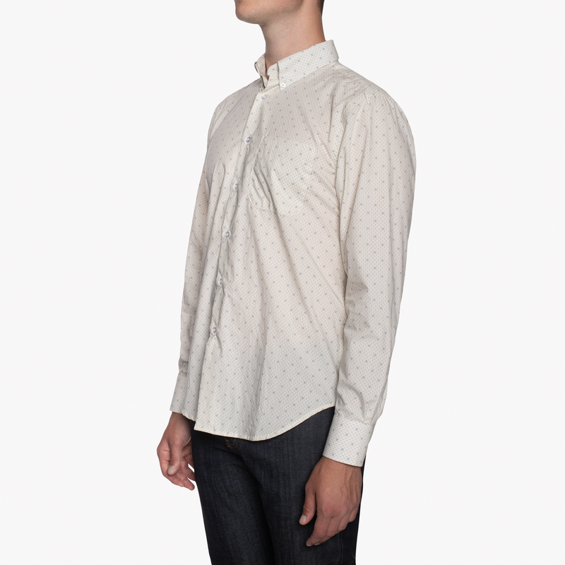 Easy Shirt - Organic Cotton - Diamond Dots - White | Naked & Famous Denim